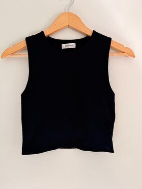 Babaton Black Cropped Contour Sleeveless Top